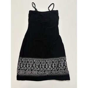 VTG Y2K Black Midi Dress Whimsigoth Vamp Fairy Grunge Size S